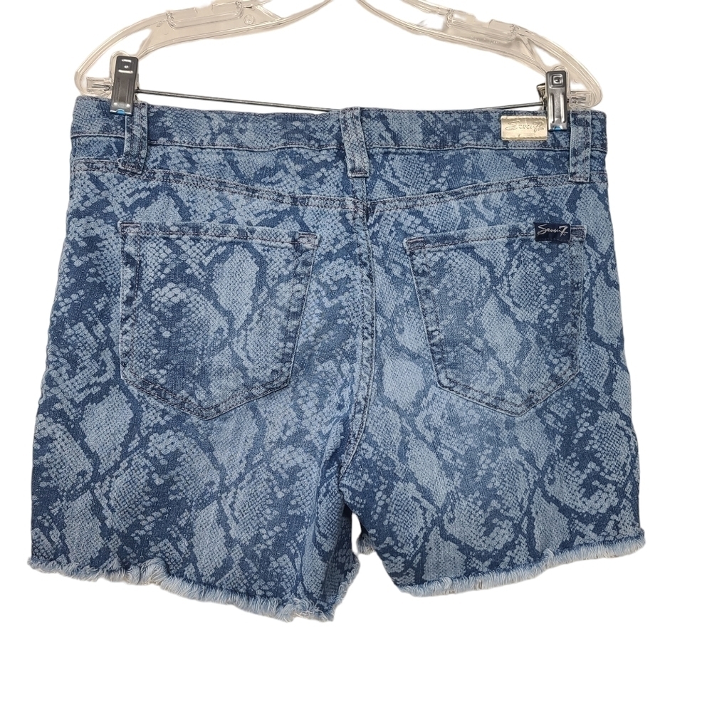 Seven7 Blue Python Indigo Snakeskin Print Denim W… - image 4